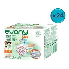Evony 3 Katlı Filtreli Burun Telli 1200 Adet Cerrahi Maske