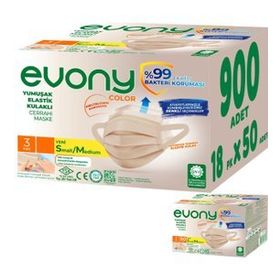 Evony 3 Katlı Filtreli Burun Telli 900 Adet Cerrahi Maske