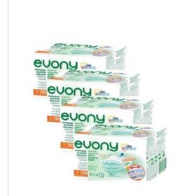 Evony 3 Katlı Yumuşak Elastik Kulaklı 200 Adet Maske