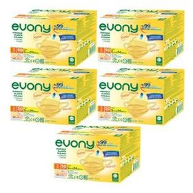 Evony 3 Katlı Yumuşak Elastik Kulaklı S/M 250 Adet Sarı Maske
