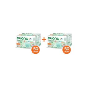 Evony 3 Katlı Yumuşak Elastik Kulaklı Yeşil 2x50'li Cerrahi Yüz Maskesi