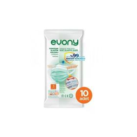 Evony 3 Katman Korumalı Lateks İçermez 10'lu Yüz Maskesi