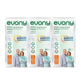 Evony 3x30 Adet Büyük Boy Yetişkin Emici Külot Hasta Bezi