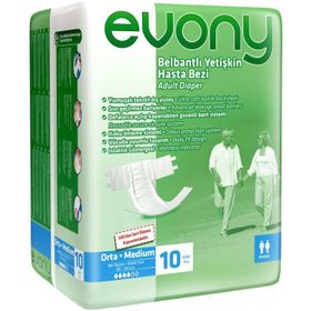 Evony Bel Bantlı Orta M 10 Adet Hasta Bezi