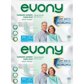 Evony Bel Bantlı Tekstil Yüzey M 2x30 60 Adet Yetişkin Hasta Bezi