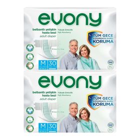 Evony Bel Bantlı Tekstil Yüzey M 2x30 60 Adet Yetişkin Hasta Bezi
