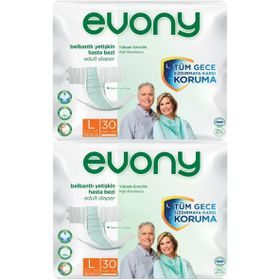 Evony Bel Bantlı Tekstil Yüzey M 2x30 60 Adet Yetişkin Hasta Bezi