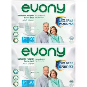 Evony Bel Bantlı Tekstil Yüzey M 2x30 60 Adet Yetişkin Hasta Bezi