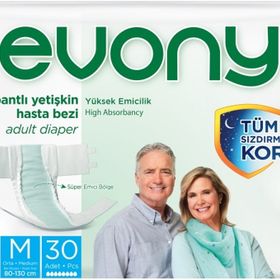 Evony Bel Bantlı Tekstil Yüzey M 30 Adet Yetişkin Hasta Bezi