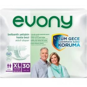 Evony Belbantlı XL 30 Adet Hasta Bezi