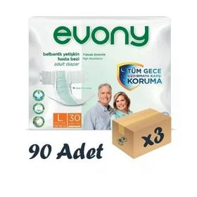 Evony Belbantlı Yetişkin L Beden 3x30 Adet Hasta Bezi