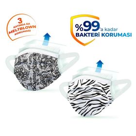 Evony Elastik Kulaklı Trendy Desenli 160 Adet Maske