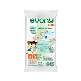 Evony Kids 10'lu Desensiz Elastik Kulaklıklı Cerrahi Çocuk Maskesi