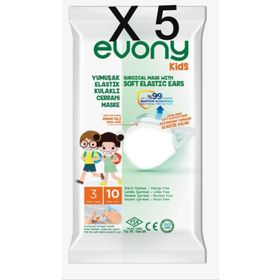 Evony Kids 50 Adet 3 Katlı Elastik Çocuk Maskesi