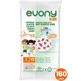Evony Kids Elastik Kulaklı 160 Adet Maske
