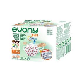 Evony Kids Elastik Kulaklı 50 Adet Desensiz Maske