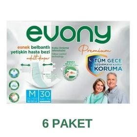 Evony M 6x30'lu Premium Esnek Belbantlı Yetişkin Hasta Bezi