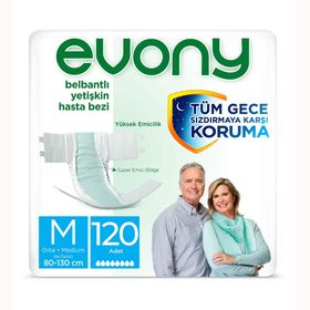 Evony Medium 120 Adet Belbantlı Hasta Bezi