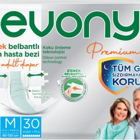 Evony Premium Belbantlı Medium M 30'lu Hasta Bezi
