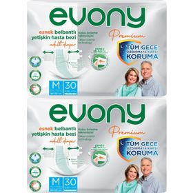 Evony Premium Belbantlı Tekstil Yüzey M Orta 60 Adet Yetişkin Hasta Bezi
