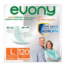 Evony Premium L 120 Adet Belbantlı Hasta Bezi