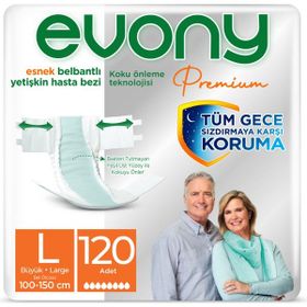 Evony Premium L 120 Adet Belbantlı Hasta Bezi