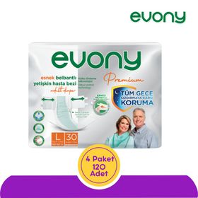Evony Premium L 120 Adet Belbantlı Hasta Bezi