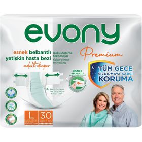 Evony Premium Yetişkin Bel Bantlı Tekstil Yüzey L Büyük 30 Adet Hasta Bezi