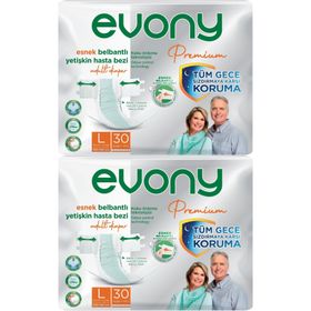 Evony Premium Yetişkin Bel Bantlı Tekstil Yüzey L Büyük 60 Adet Hasta Bezi
