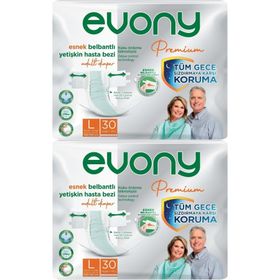 Evony Premium Yetişkin Bel Bantlı Tekstil Yüzey L Büyük 60 Adet Hasta Bezi