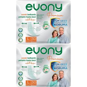Evony Premium Yetişkin Bel Bantlı Tekstil Yüzey L Büyük 60 Adet Hasta Bezi