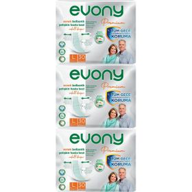 Evony Premium Yetişkin Bel Bantlı Tekstil Yüzey L Büyük 90 Adet Hasta Bezi
