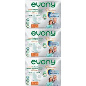 Evony Premium Yetişkin Bel Bantlı Tekstil Yüzey L Büyük 90 Adet Hasta Bezi
