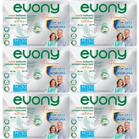 Evony Premium Yetişkin Bel Bantlı Tekstil Yüzey M Orta 180 Adet Hasta Bezi