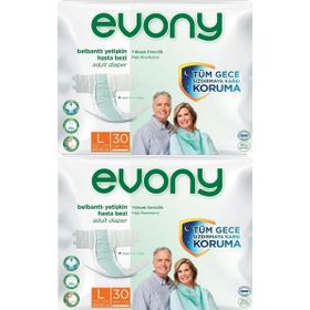 Evony Yetişkin Bel Bantlı L-Büyük Boy 2x30 Adet Hasta Bezi