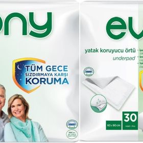 Evony Yetişkin Bel Bantlı Tekstil Yüzey Ekstra Büyük 30 Adet Hasta Bezi+30 Adet Yatak Koruyucu Örtü