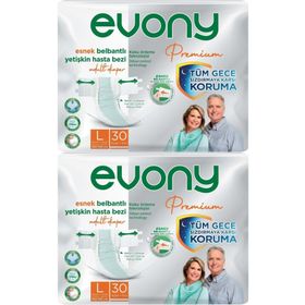 Evony Yetişkin Bel Bantlı Tekstil Yüzey L 2x30 Adet Hasta Bezi