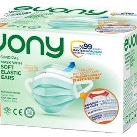 Evony Yumuşak Elastik Kulaklı 3 Katlı 240 Adet Telli Cerrahi Maske