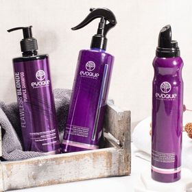Evoque Flawless 400 ml Blonde Şampuanı + 200 ml Sarışın Gümüş Veplatin Saçlar Fön Suyu ve Köpüğü