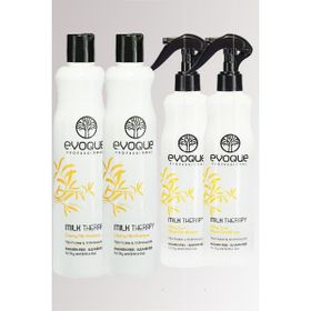 Evoque Milk Therapy Sülfatsız 2x400 ml Şampuan + 2 Adet Therapy Bakım Spreyi