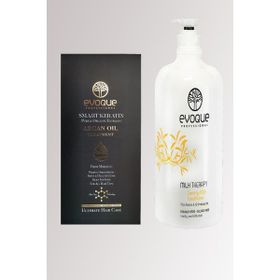 Evoque Smart Keratin Saf ve Organik 100 ml Argan Yağ + Milk Therapy 100 ml Saç Kremi