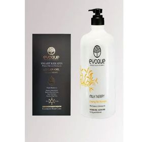 Evoque Smart Keratın Saf ve Organik 100 ml Argan Yağ + Milk Therapy Sülfatsız 1 lt Şampuan