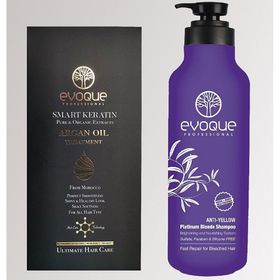 Evoque Smart Keratın Saf ve Organik 100 ml Argan Yağ + Professional Anti-Yellow Silver Şampuan