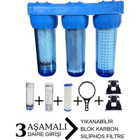 Evora SULOOK3430 10 inç Sliphos Filtreli 3'lü Daire ve Bina Girişi Filtre Kabı
