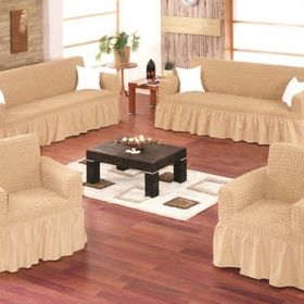 Evory Home Bürümcük Maxi Bej (3+3+1+1) Koltuk Örtüsü