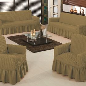 Evory Home Bürümcük Maxi Bej (3+3+1+1) Koltuk Örtüsü