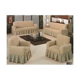 Evory Home Bürümcük Maxi Bej (3+3+1+1) Koltuk Örtüsü