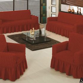 Evory Home Bürümcük Maxi Bordo (3+3+1+1) Koltuk Örtüsü