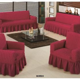 Evory Home Bürümcük Maxi Bordo (3+3+1+1) Koltuk Örtüsü