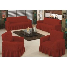 Evory Home Bürümcük Maxi Bordo (3+3+1+1) Koltuk Örtüsü